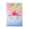 Ny presentflickor älskar magisk paljett unicorn dagbok anteckningsbok journal diy personlig dagbok glitter reversibelt paljettskolekontor anteckningar 9 färg