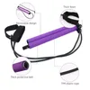 Bandas portátil pilates bar kit com faixa de resistência yoga exercício em casa ginásio treino situp barra com pé loop estiramento