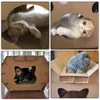 Stone DIY Cat House Corrugated Paper Scratchers Board Mattress Trash Can Kitten Pet Carton Toy3085
