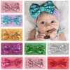 جديد أوروبا الطفل بنات كبيرة القوس عقال أطفال نايلون مرونة الترتر bowknot هيرباند الأطفال bandanas رئيس الفرقة الشعر التبعي 8 ألوان 14978