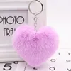 Heart-Shaped Pom Pom Пушистого брелок Подвеска Украшение Key Organizer Key Holder подарок новизна Keyring аксессуары Женщина Брелки