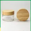 5g 15g 30g 50g 100G Empty Frosted Glass Jar Pot Refill bottle with Bamboo Lid Skin Care Eye Cream Mask Cosmetic Containers3362414