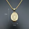 Virgin Mary Pendants Neckalce Gold Silver Stainless Steel Virgin Mary Round Pendants Necklaces for Men Women Jewerly309o