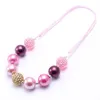 Fashion Girls crianças Chunky Beads Colar do design bonito corda ajustável Colar para o bebê Crianças Handmade Jewelry presente