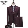 Men039s costumes Blazers Plyesxale Gray Bourgogne Navy Blue Plaid Suit Men 2021 Mariage d'automne printemps pour le marié Mens Casu1785645