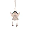 Nordic Drewniane Angel Doll Wiszące Ornamenty Boże Narodzenie Dekoracji Wiatr Chime Wisiorek Xmas Drzewo Decor Navidad Craft Gift