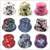 Women Floral Grid Bucket Hat Basin Fisherman Cap Topee Outdoor Travel Canvas Casual Sunhat Classic Printed Beanie Hat Folding Caps B71601