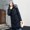Huva vinter för kvinnor lång kappa håller varma kvinnor ner jackor parka snökläder jacka