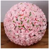 Personalize bolas de flores artificiais rosas densas com folha noiva verde Kissing Bola cor da variedade e tamanho para decorações de casamento