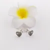 Studs Vintage Heart Fans Clear CZ Authentic 925 Sterling Silver passar European Pandora Style Studs Jewelry Andy Jewel 297298CZ