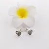 Studs Vintage Heart Fans Clear CZ Authentic 925 Sterling Silver Fits European Pandora Style Studs Sieraden Andy Jewel 297298CZ