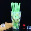 10.5inch Colorful Plastic Drinking Straws 26cm Reusable straws for tall skinny tumblers PP candy color straws for cocktail bar tools