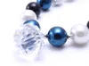 Marineblauw Leuke Kids Kralen Ketting Kind Chunky Bubblegum Ketting Meisjes Water Drop Hangers Chunky Sieraden