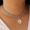 2020 Bohemian Cute Daisy Bee Charms Pendant Halsband för kvinnor Gilrs Sunflower Friendship Halsband Mode Smycken