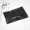 100pcs multi tailles refermable poly ziplock pochettes noir thermoscellage sacs de stockage