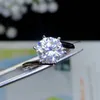 CoLife Jewelry Classic 925 Silver Moissanite Engagement Ring for Woman 2ct D Color VVS1 Grade Moissanite Silver Ring for Party