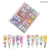 10pcs unhas folhas de unhas Designs de mistura de borboleta letras de jornais de borboleta