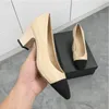 Nude-Schuhe, eleganter Stil, helle Schuhe mit hohen Absätzen, grobe und klassische Apricot-Freizeitschuhe für Damen aus echtem Leder