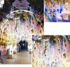 Décoration de mariage artificielle 110cm fleur de soie élégante 7 couleurs glycine