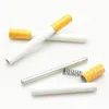 1000pcs Cigarette Shape Fumer Pipes Ceramic Cigarette Hitter Pipe Yellow Filtre Couleur 100pcsbox 78 mm 55 mm One Hitter Bat Metal 9763732