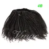 Brezilyalı% 100 bakire insan saçı doğal siyah afro kinky kıvırcık düz çekme ponytail 120g klips at porsuk saç uzatma