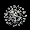 Broche en cristal plaqué argent scintillant de 1.35 pouces, strass transparents, étoile, fleur, épingles de mariée de mariage