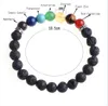 7 chakra edelstenen kristal zwart lava energie vulkanische steen aura genezing balans harmonieuze feng shui armband unisex