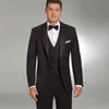 Klasik Tasarım Lacivert Damat smokin Tepe Yaka Bir Düğme Groomsmen Mens Düğün Popüler Man Blazer Suits (ceket + pantolon + Vest + Tie) 725 Suits