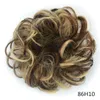 Meninas Curly Scrunchie Chignon com Borracha Brown Cinza Cinza Anel de Cabelo Sintético Em Envoltório Messy Bun Roottails Fibra TopKnot