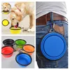 Viaggio pieghevole pet dog cat ciotola di alimentazione piatto d'acqua alimentatore in silicone pieghevole con moschettone 9 colori tra cui scegliere spedizione gratuita