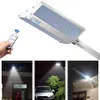 Solar vägglampor 96leds Super ljusstyrka 1200lm Vit Vattentät IP65 Aluminium LED Solar Street Light med monteringspol + US Stock