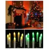 10pcs LED Battery Candles Wireless Remote Control 12 Colors Operated Light for Hallowmas Christmas Tree Light Decoration Wedding Party