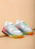 2020 Hot Sale Designer Triple S Casual Skor Män Ny Black Green Rainbow Colored Sole Triple S Sneaker Lace-up Sko med klar sål