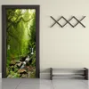 PVC auto-adesivo à prova d 'água da porta adesivo 3d floresta paisagem foto papel de parede sala de estar banheiro decoração de casa papel de parede para 3 d t200331