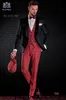 Groomsmen alla moda con un bottone Scialle Risvolto Smoking dello sposo Abiti da uomo Matrimonio / Ballo / Cena Blazer da uomo migliore (giacca + pantaloni + cravatta + gilet) 756