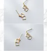 Guangzhou Schmuckmarkt Hohe Qualität 925 Silber Modeschmuck Square Design Stud Ohrringe Vergoldet Frauen Ohrring Made in China