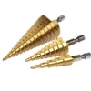 3PC HSS Steg Cone Taper Drill Bit Set Metal Hole Cutter Metric 4122032mm 14quot Titanium Coated Metal Hex Taper1556783