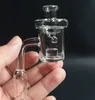 Fábrica 25 milímetros direta XL XXL Flat Top núcleo do reator Gavel pescoço curto Quartz Banger prego Cap Carb UFO Vidro para dab plataformas Bongs