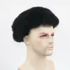 Q6 BASE AFRO HERS HÅR TOUPEE FÖR AFRICAN AMERIKANSKA MEN HÅRDESPIECT 100% HUMMA HÅR 10X8INCH EVERSAKTION PERIG #1 JET Black Color208K