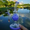 Renkli Cam Beher Bongs Duş Başlığı Percolator Topu Nargile 8 inç Bükülmüş Yağ Dab Rigs 14mm Kadın Ortak Dabbing Rig Su Boruları Bowl XL1971