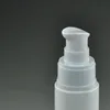 Garrafa 50ml Bomba plástico branco com tampa de segurança Limpar PS para Líquido Cosmetic Lotion Creme óleo essencial de garrafas de perfume