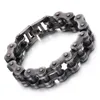 18mm 22mm Large Heavy Men039s Black Biker Motorcycle Chain Bracelet Punk Hiphop Cool Brush Black 316L Stainless Steel Bicycle B6692402