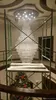 Moderne hedendaagse kristallen kroonluchter regendruppel kroonluchters H 100 "D 40" trap verlichting voor foyer gang warm / cool wit