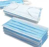 disposable face mask IN Stock High Quality Blue Non Woven Ear-loop 3ply dust mascarillas mouth mascherine Protective masks DHL