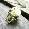 whole Marketing Retro Vintage Bronze Quartz Ball Glass Pocket Watch Necklace Chain Steampunk Jun 1209e