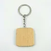 DIY Blank Wooden Key Chain Ring Holder Fashion Wood Round Heart Pendant Keychain Personalized Engraved Name Charms Keyrings Best Xmas Gift