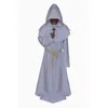 Toptan-5 renk Pastor Cosplay Kostüm Ortaçağ Rönesans Rönesans Cadılar Bayramı Ekipmanları Monk Robe Erkek Monk Cape Pelerin
