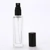 Forme o tipo Garrafas Portátil Perfume de vidro transparente de pulverização 20ML boné preto com um vazio de Viagem Cosmetic Pulverizador Containers 20CC Para