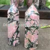 5Pcs Rare Black Pink Natural Rhodonite Single Terminated Point Rock Gemstone Tower Generator 6 Side Wand Obelisk Crystal Reiki Cha7750620