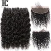 8A Bundles brésiliens de vague profonde avec fermeture 100 cheveux humains Lace Frontal Closure avec Bundles Deal Kinky Curly Water Wave Body Str4960810